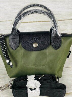 Longchamp Mini Army Green and Black Handbag/Crossbody Bag